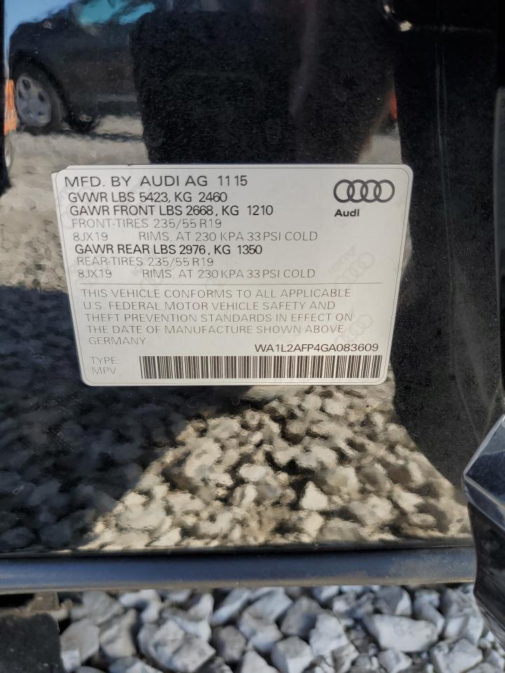 2016 Audi Q5 Premium Plus VIN: WA1L2AFP4GA083609 Lot: 84197755