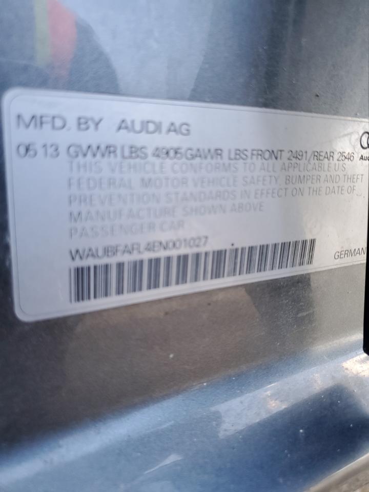 2014 Audi A4 Premium VIN: WAUBFAFL4EN001027 Lot: 83864885