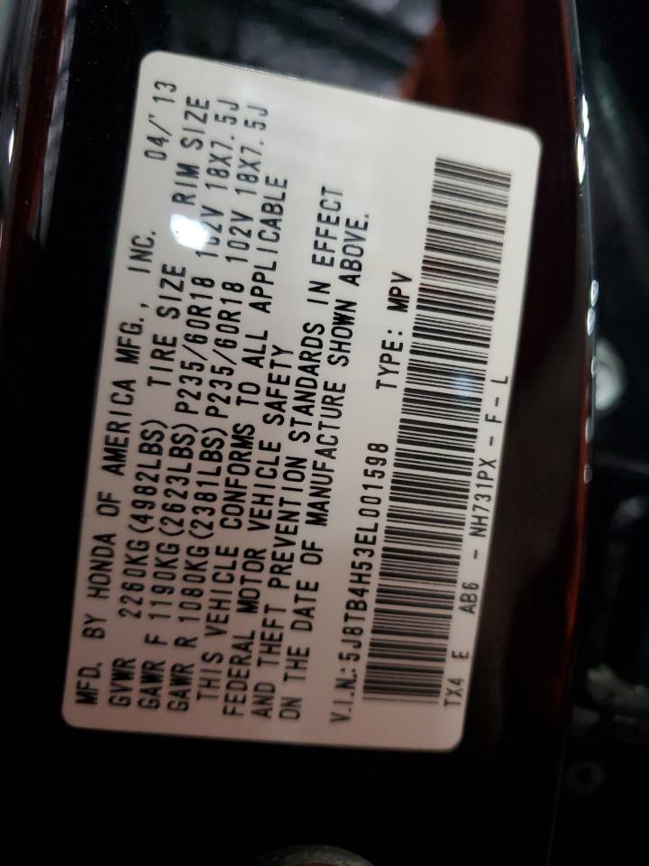 2014 Acura Rdx Technology VIN: 5J8TB4H53EL001598 Lot: 84046915