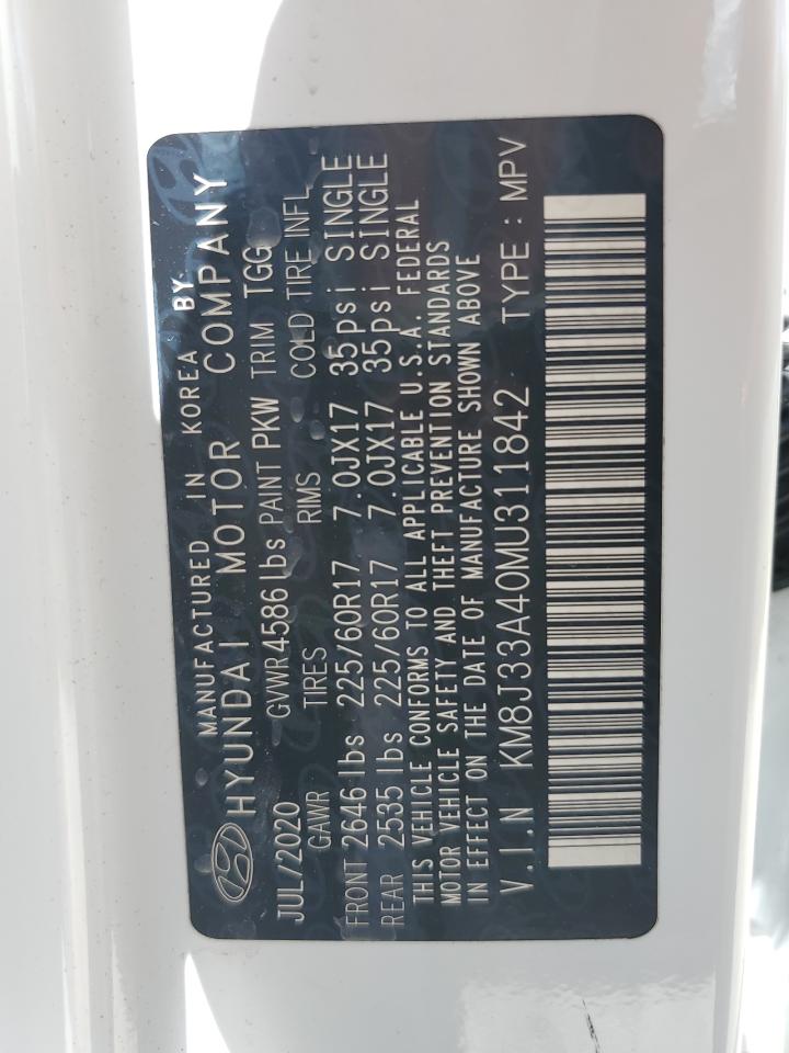 2021 Hyundai Tucson Limited VIN: KM8J33A40MU311842 Lot: 82171885