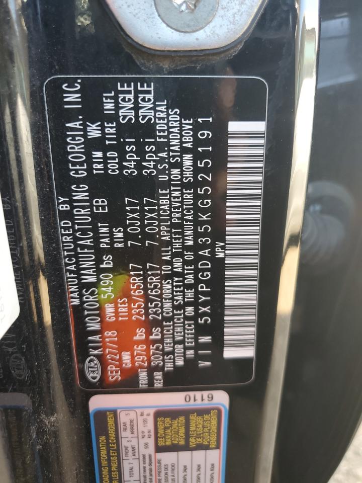 2019 Kia Sorento L VIN: 5XYPGDA35KG525191 Lot: 80721515