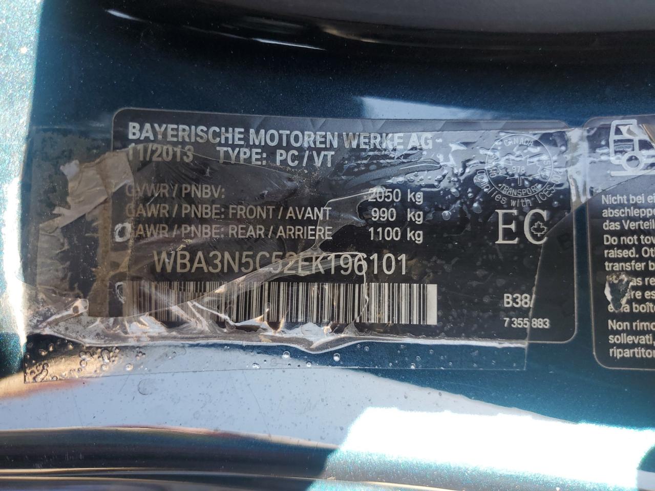 2014 BMW 428 Xi VIN: WBA3N5C52EK196101 Lot: 81385595