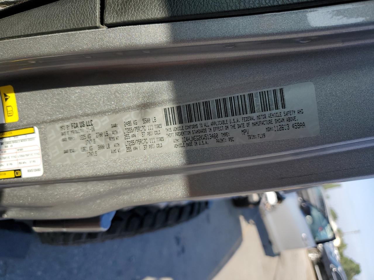 2019 Jeep Wrangler Unlimited Sahara VIN: 1C4HJXEG2KW513460 Lot: 84033555
