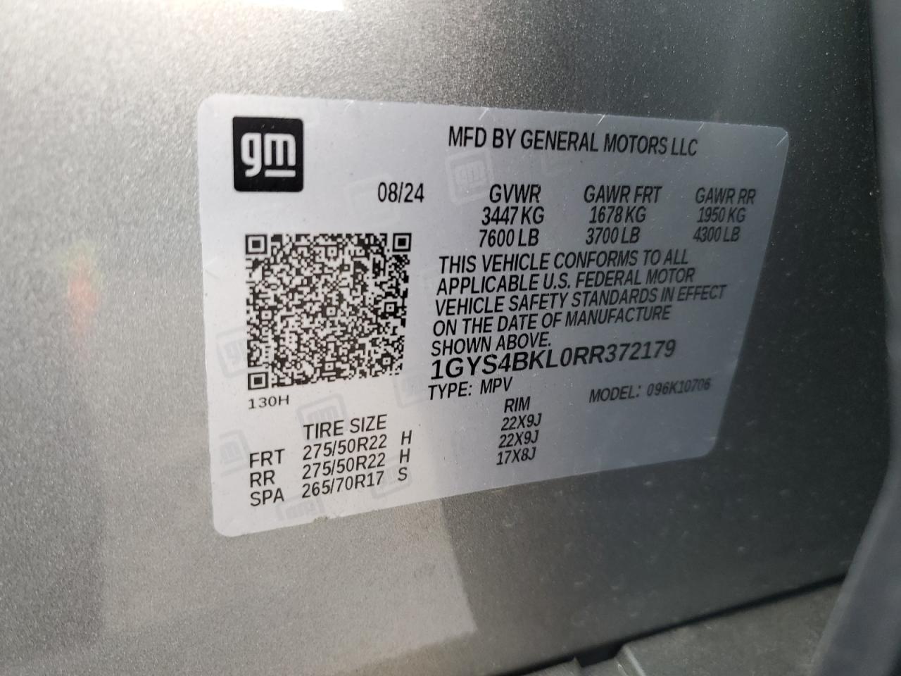 2024 Cadillac Escalade Premium Luxury VIN: 1GYS4BKL0RR372179 Lot: 81900975