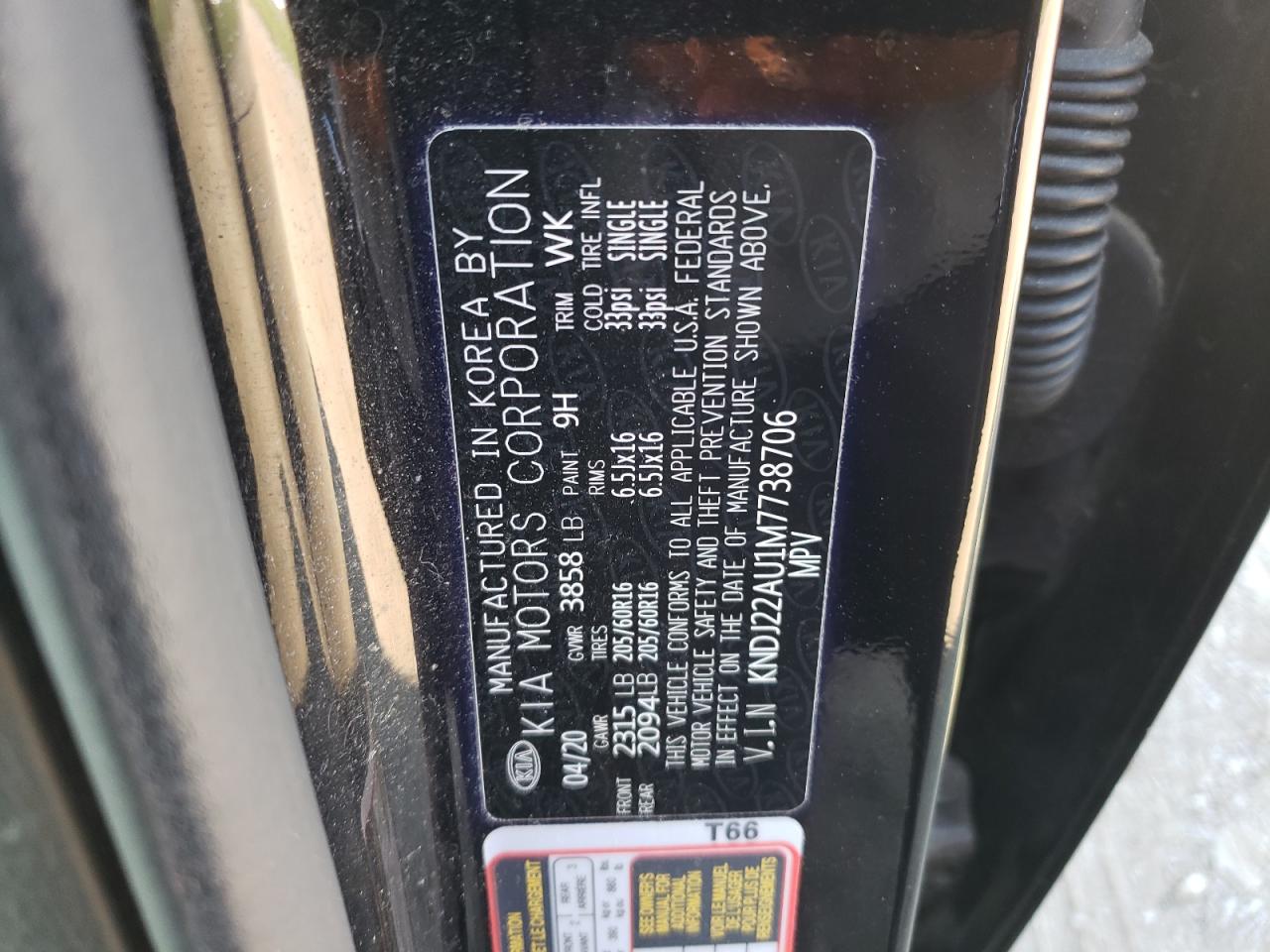 2021 Kia Soul Lx VIN: KNDJ22AU1M7738706 Lot: 80374605