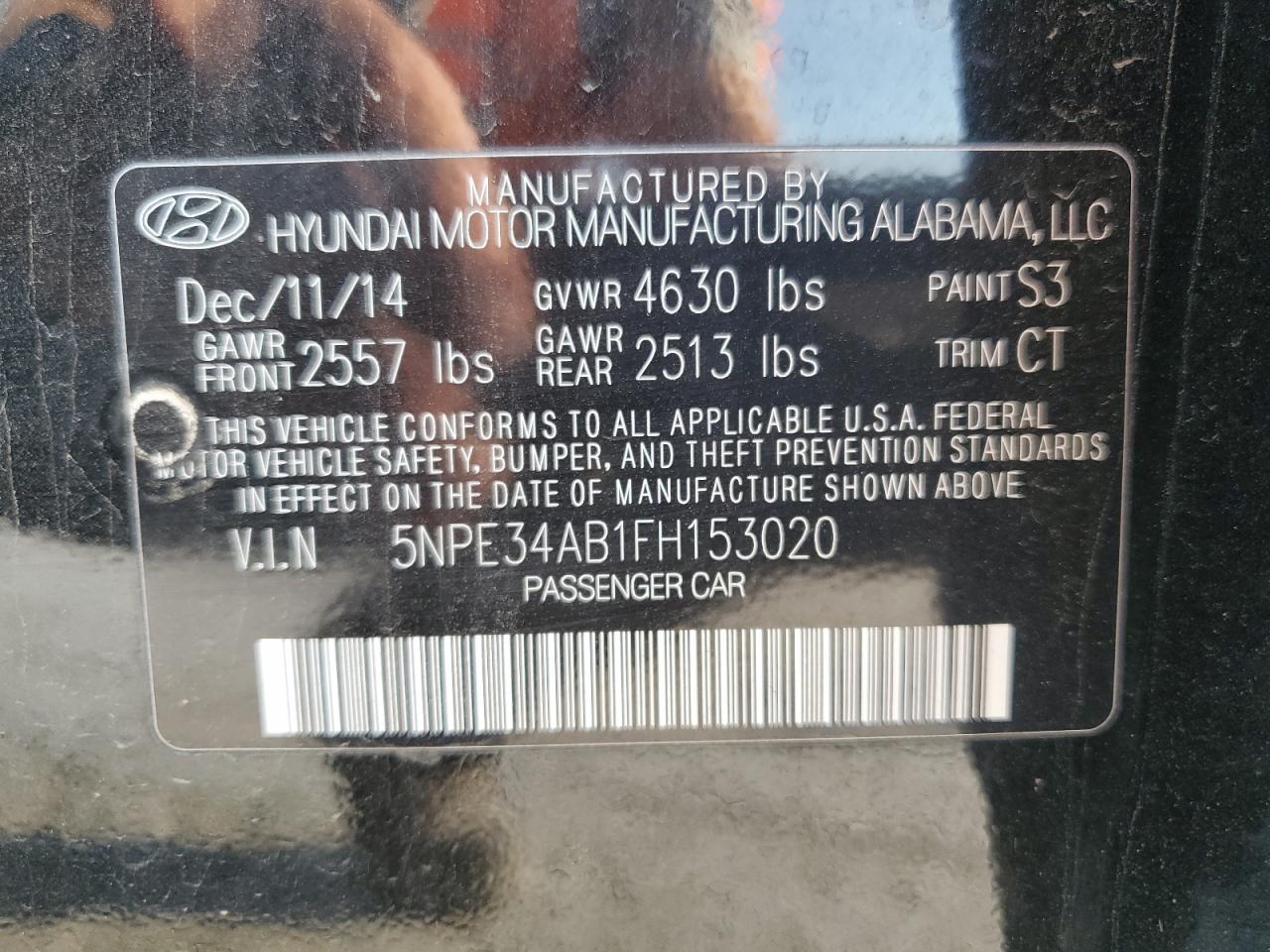 2015 Hyundai Sonata Sport VIN: 5NPE34AB1FH153020 Lot: 81460625