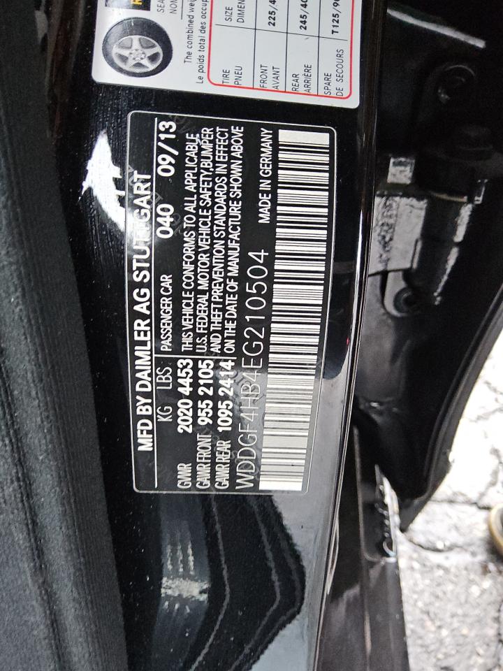 2014 Mercedes-Benz C 250 VIN: WDDGF4HB4EG210504 Lot: 70962555