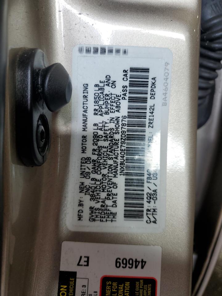 2009 Toyota Corolla Base VIN: 1NXBU40E79Z097876 Lot: 71909865