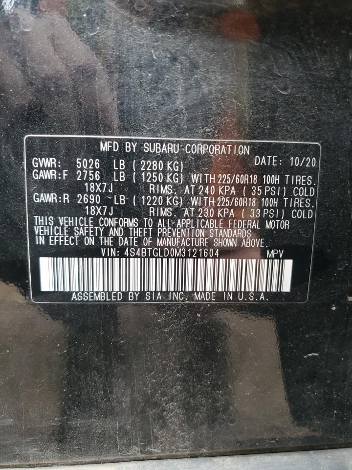 2021 Subaru Outback Onyx Edition Xt VIN: 4S4BTGLD0M3121604 Lot: 81594865