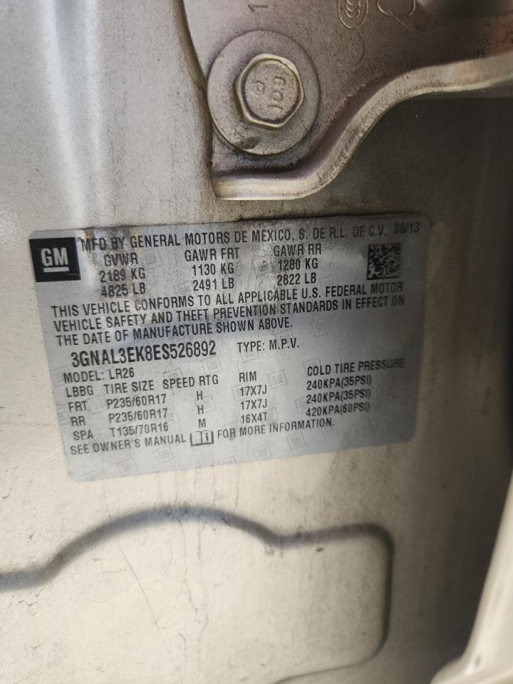 2014 Chevrolet Captiva Lt VIN: 3GNAL3EK8ES526892 Lot: 71461145