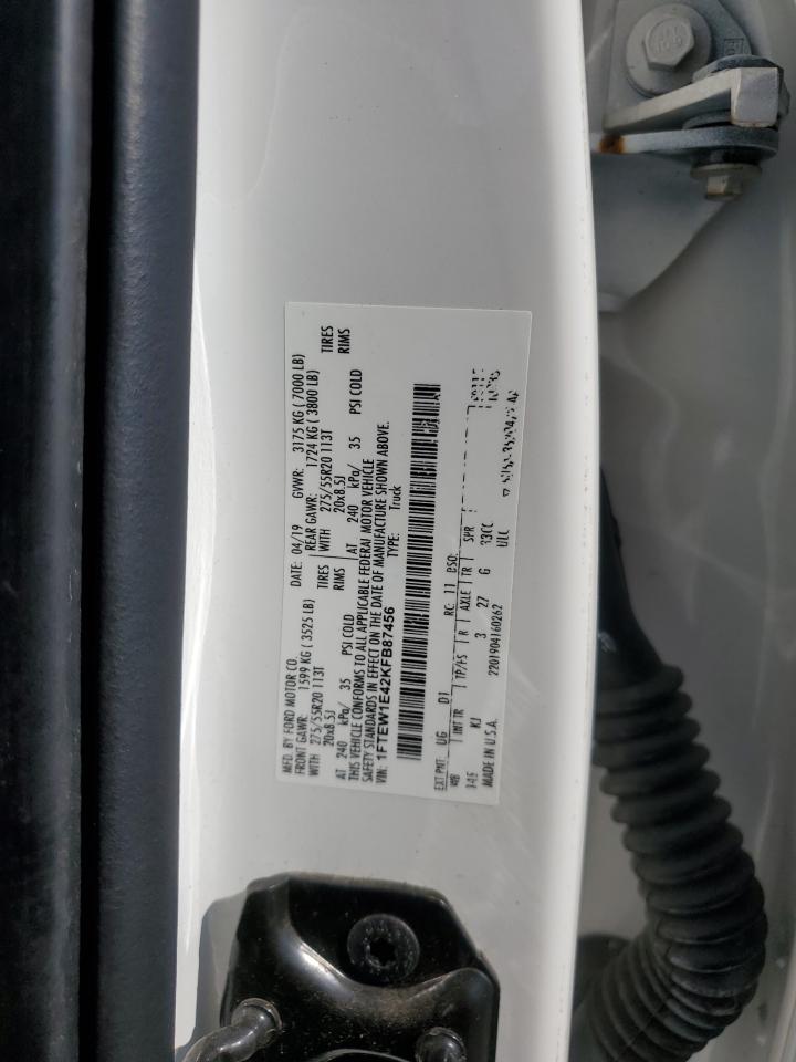 2019 Ford F150 Supercrew VIN: 1FTEW1E42KFB87456 Lot: 81103675