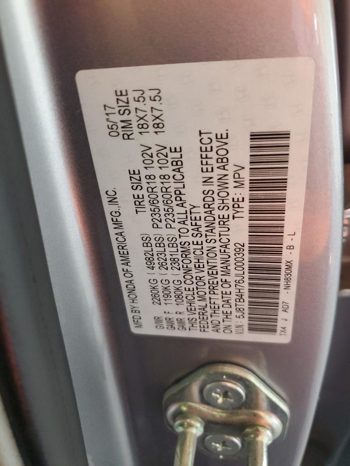 2018 Acura Rdx Advance VIN: 5J8TB4H76JL000392 Lot: 80785235