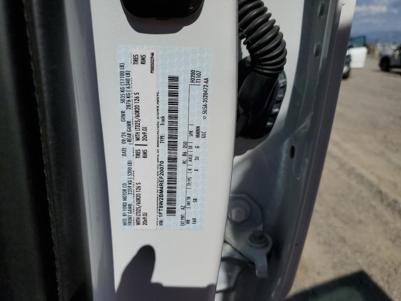 2024 Ford F250 Super Duty VIN: 1FT8W2BM4REF20070 Lot: 71038755