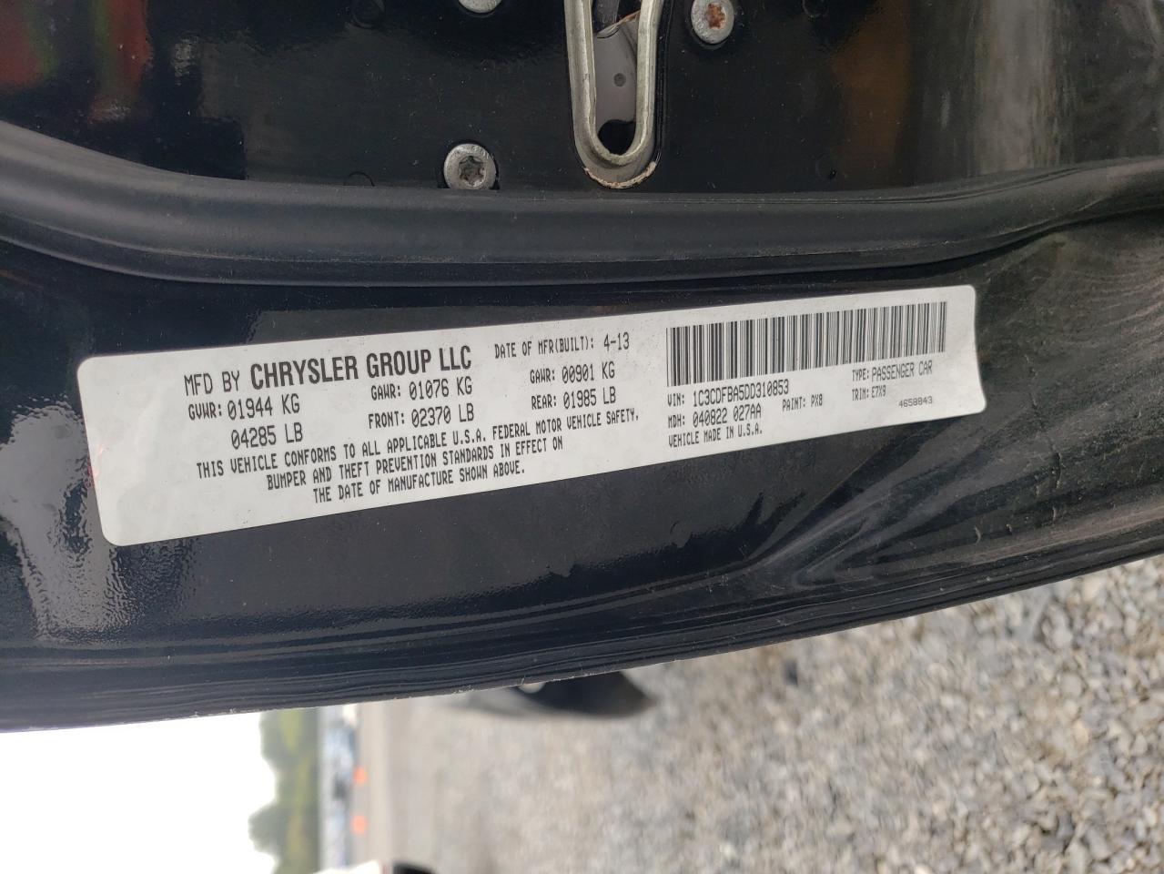 2013 Dodge Dart Sxt VIN: 1C3CDFBA5DD310853 Lot: 83803315