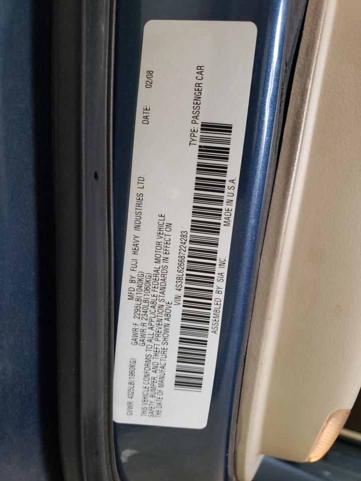 2008 Subaru Legacy 2.5I Limited VIN: 4S3BL626687224283 Lot: 84389575