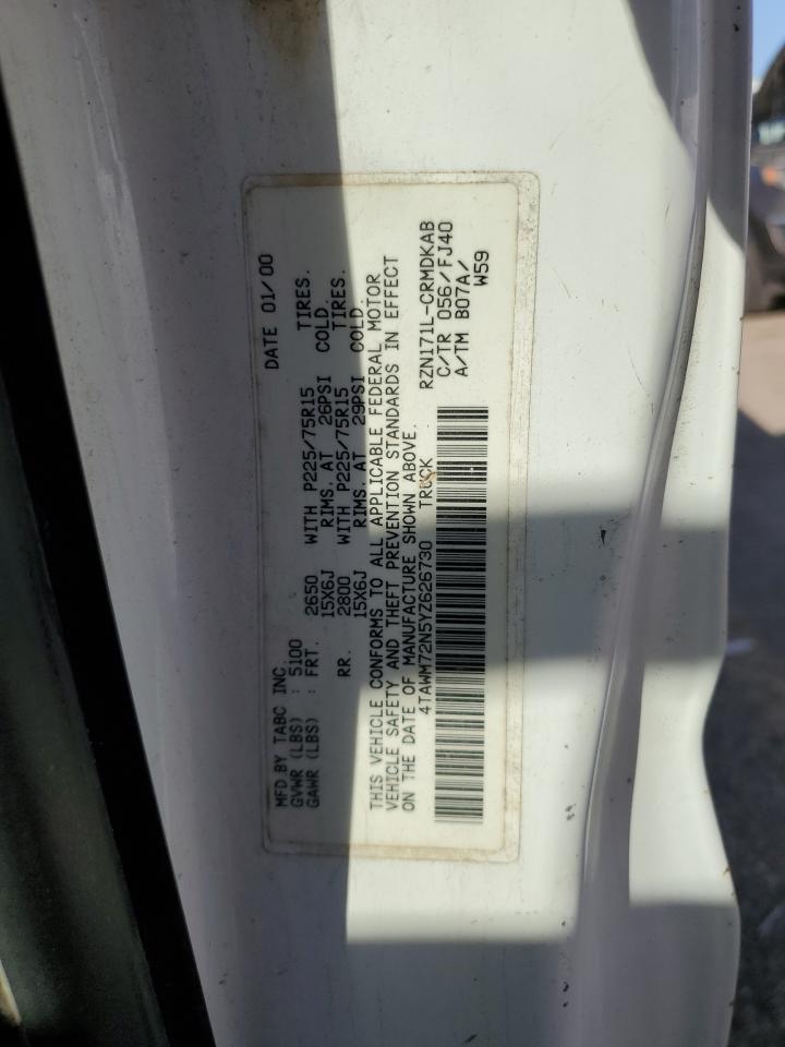 2000 Toyota Tacoma Xtracab VIN: 4TAWM72N5YZ626730 Lot: 81287955