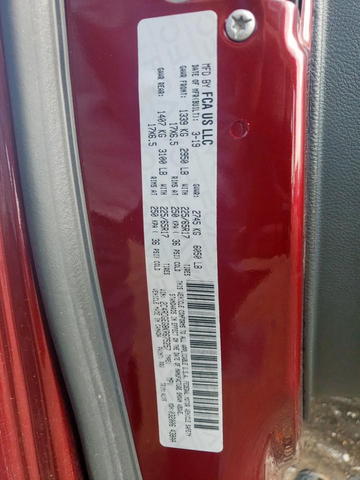 2019 Dodge Grand Caravan Gt VIN: 2C4RDGEG8KR675257 Lot: 80490915