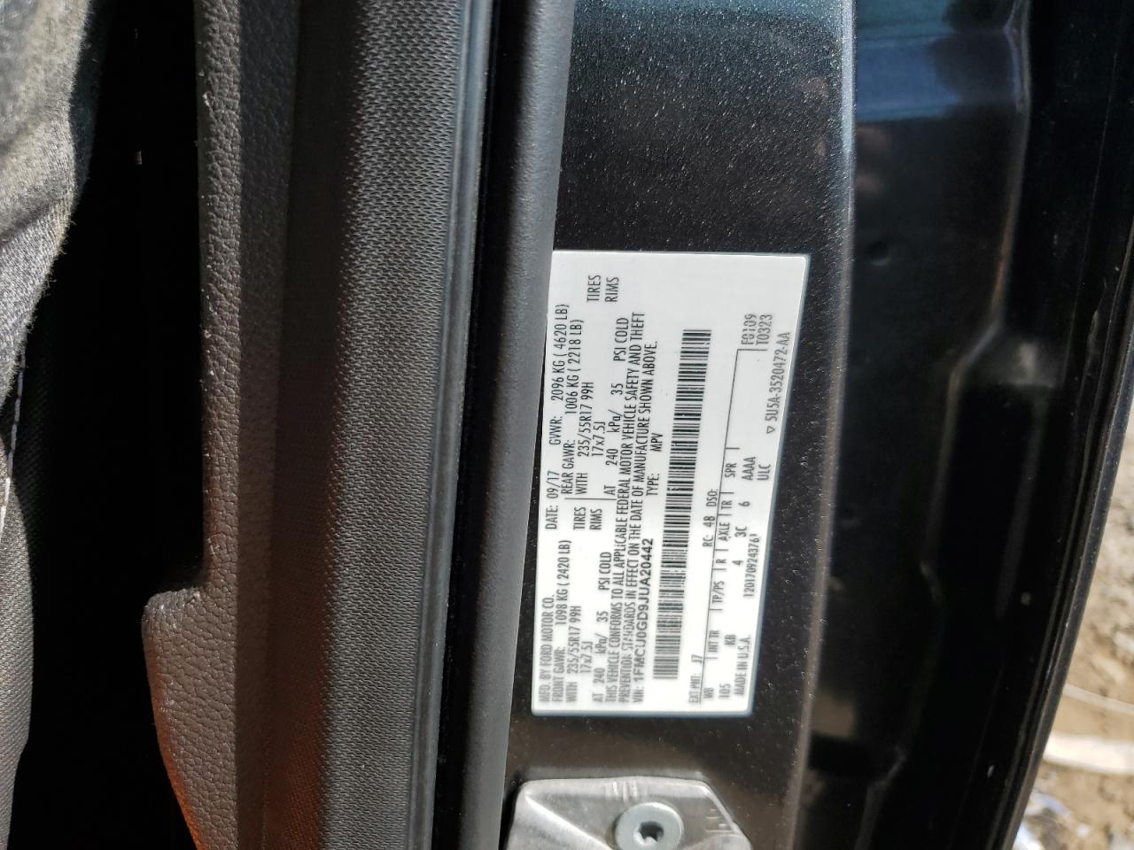 2018 Ford Escape Se VIN: 1FMCU0GD9JUA20442 Lot: 80635835