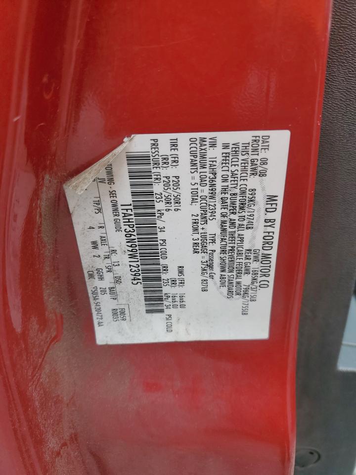 2009 Ford Focus Ses VIN: 1FAHP36N99W123945 Lot: 81802985