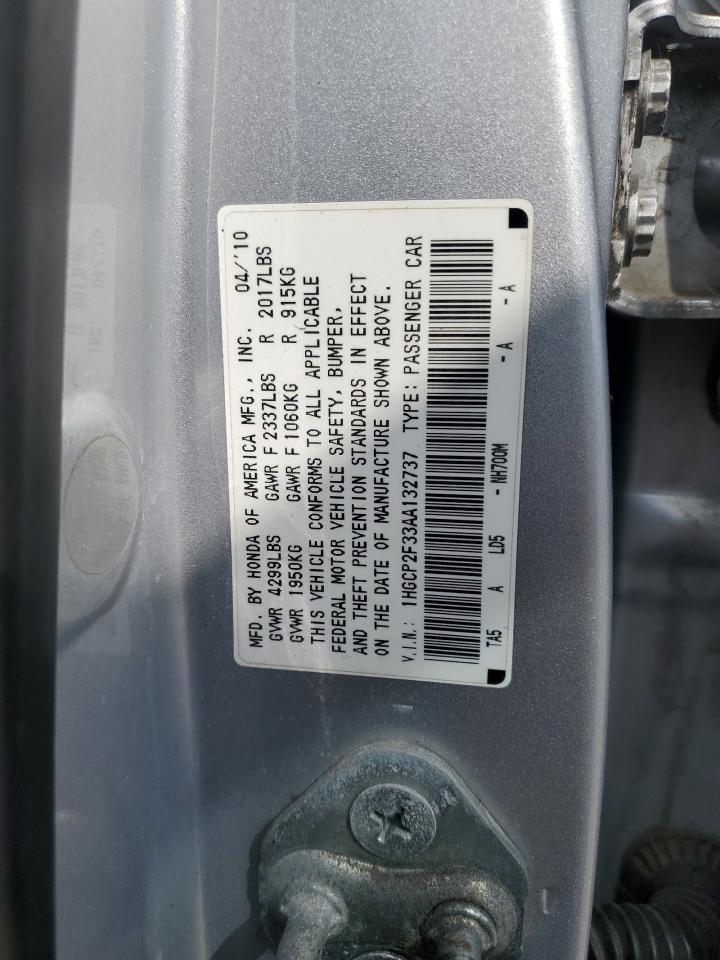 2010 Honda Accord Lx VIN: 1HGCP2F33AA132737 Lot: 81581465