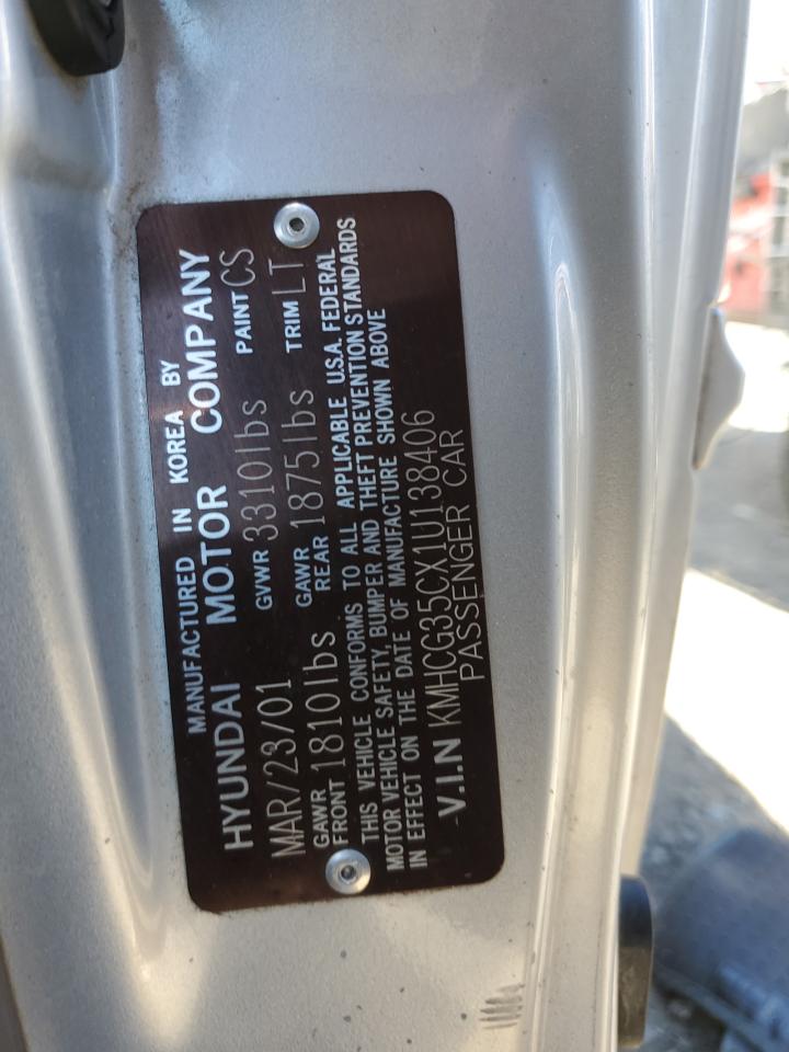 2001 Hyundai Accent Gs VIN: KMHCG35CX1U138406 Lot: 81693065