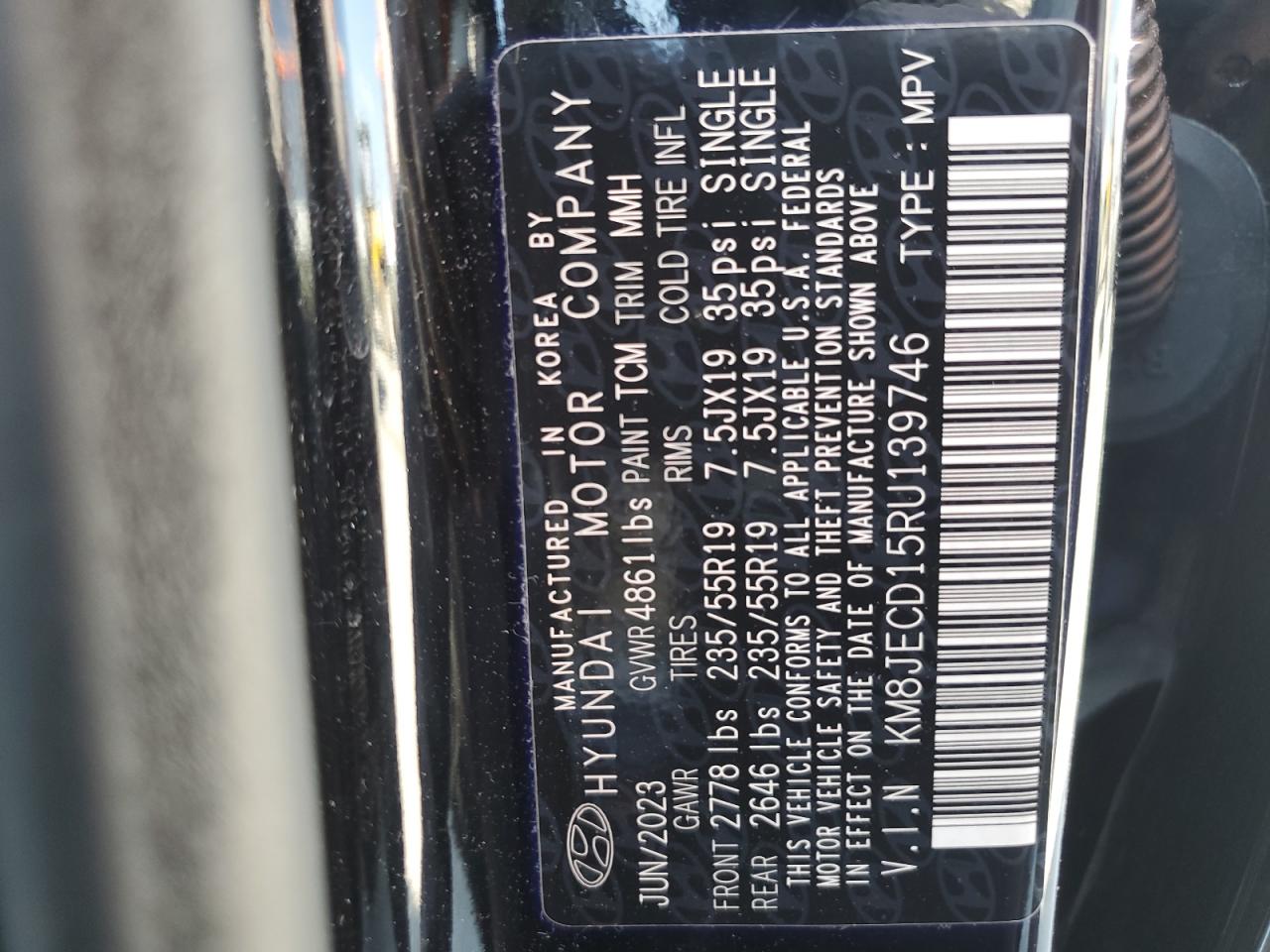 2024 Hyundai Tucson Limited VIN: KM8JECD15RU139746 Lot: 81848805