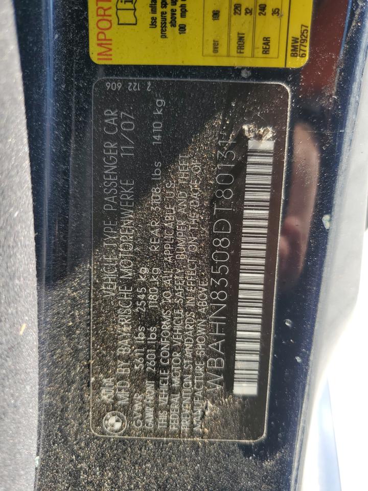 2008 BMW 750 Li VIN: WBAHN83508DT80131 Lot: 80487435
