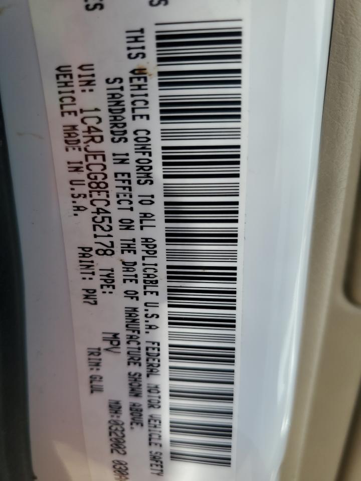 2014 Jeep Grand Cherokee Overland VIN: 1C4RJECG8EC452178 Lot: 71030995