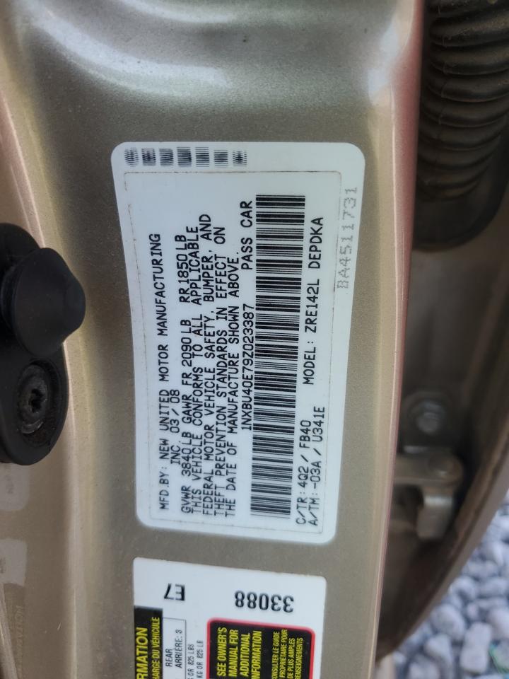 2009 Toyota Corolla Base VIN: 1NXBU40E79Z023387 Lot: 71467015