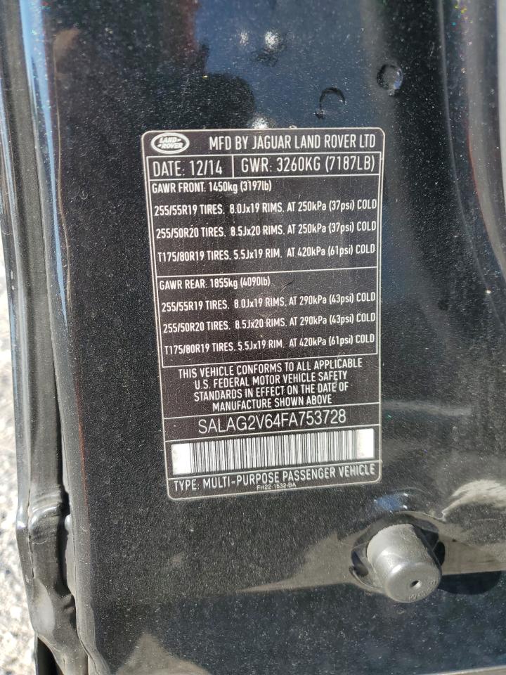 2015 Land Rover Lr4 Hse VIN: SALAG2V64FA753728 Lot: 81800695