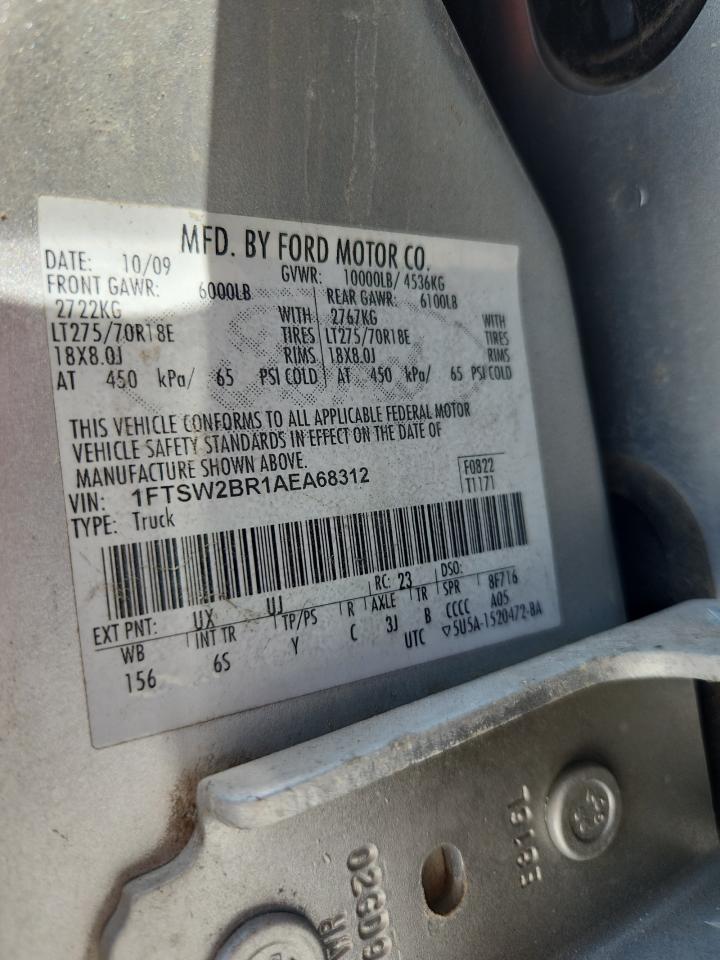 2010 Ford F250 Super Duty VIN: 1FTSW2BR1AEA68312 Lot: 80300325