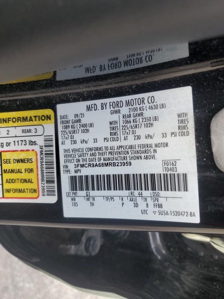 2021 Ford Bronco Sport VIN: 3FMCR9A68MRB23959 Lot: 82157635