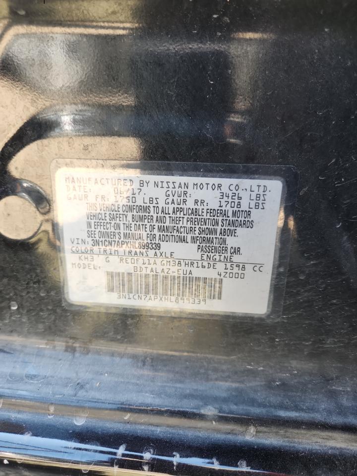 2017 Nissan Versa S VIN: 3N1CN7APXHL899339 Lot: 84014705