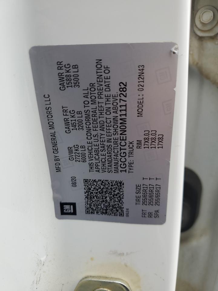 2021 Chevrolet Colorado Lt VIN: 1GCGTCEN0M1117282 Lot: 83929605