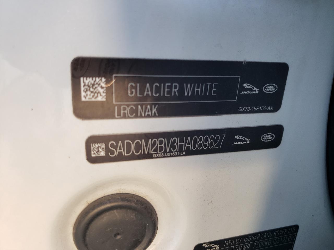 2017 Jaguar F-Pace S VIN: SADCM2BV3HA089627 Lot: 71396365