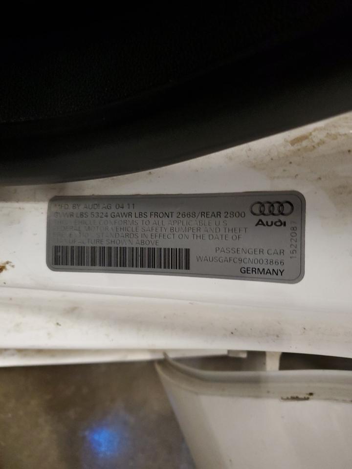 2012 Audi A7 Prestige VIN: WAUSGAFC9CN003866 Lot: 80207745