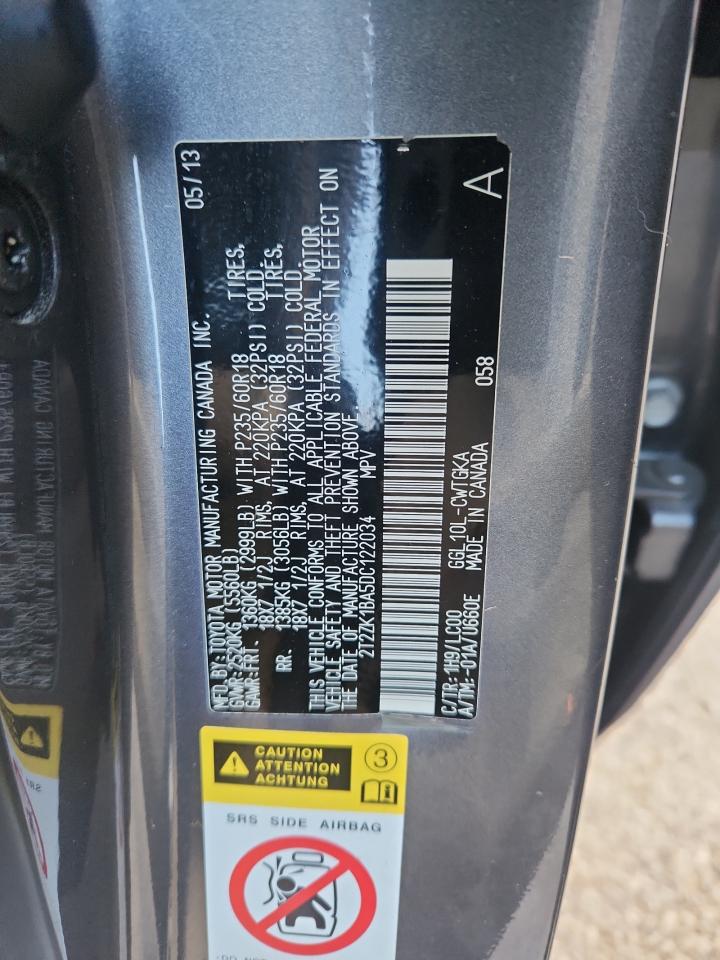 2013 Lexus Rx 350 VIN: 2T2ZK1BA5DC122034 Lot: 81796095