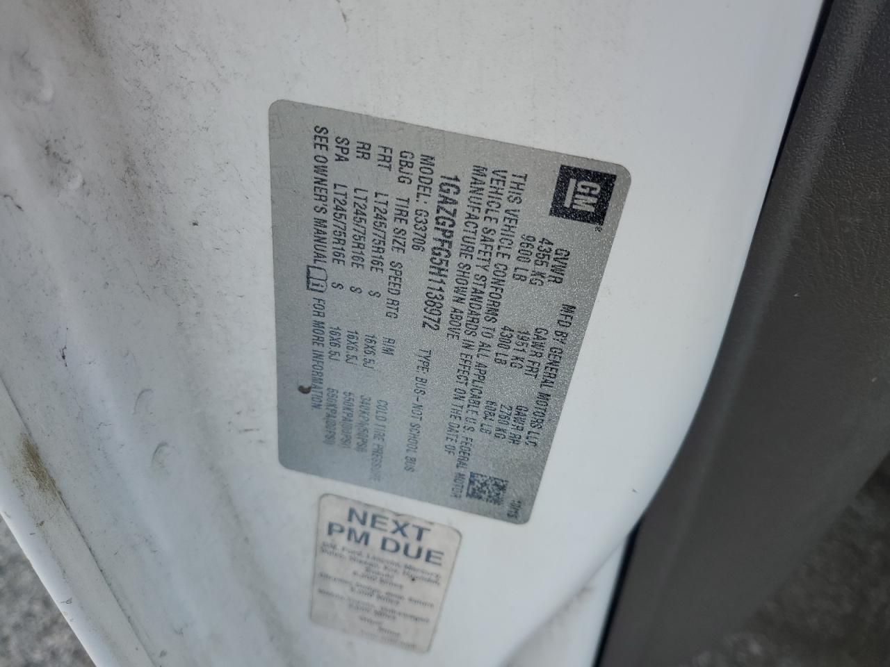 2017 Chevrolet Express G3500 Lt VIN: 1GAZGPFG5H1138972 Lot: 80150675