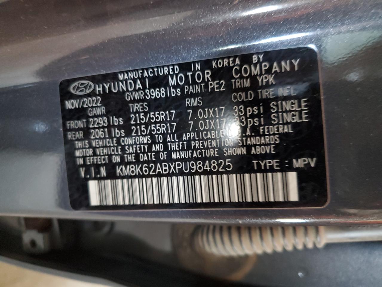 2023 Hyundai Kona Sel VIN: KM8K62ABXPU984825 Lot: 80559795