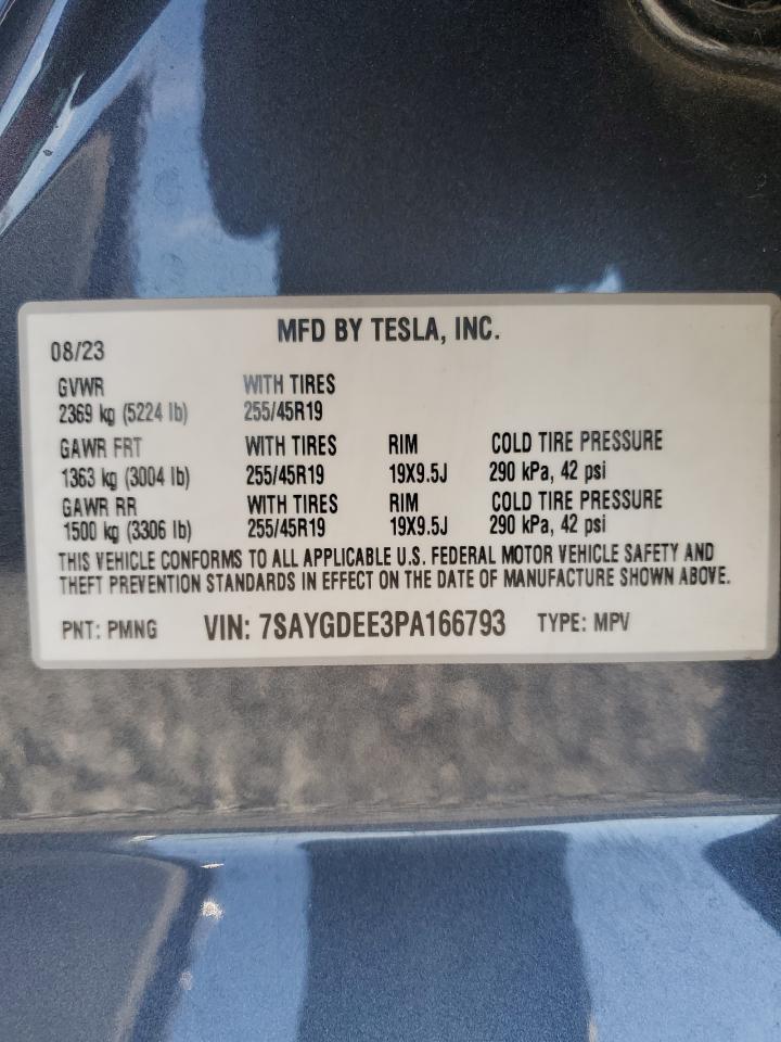 2023 Tesla Model Y VIN: 7SAYGDEE3PA166793 Lot: 81805425
