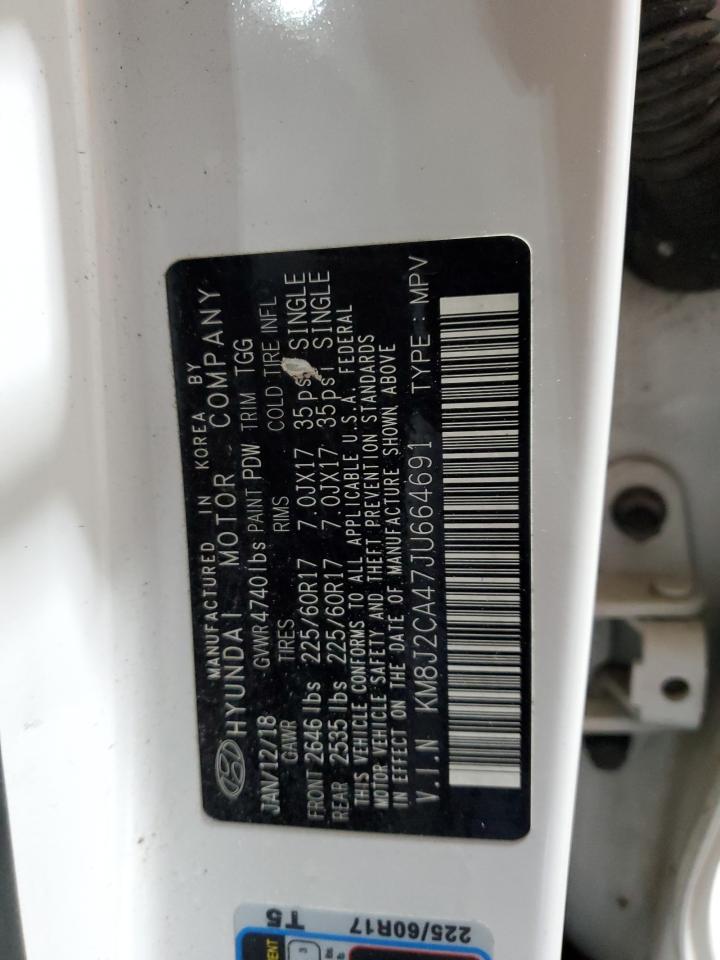 2018 Hyundai Tucson Se VIN: KM8J2CA47JU664691 Lot: 80719645