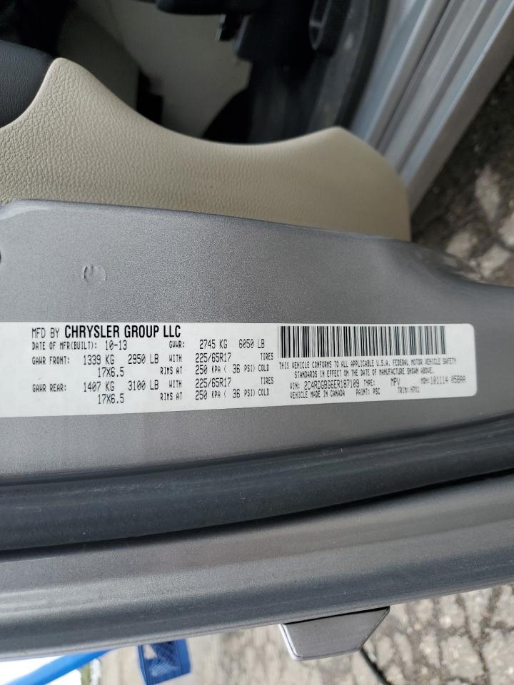 2014 Dodge Grand Caravan Se VIN: 2C4RDGBG6ER187109 Lot: 81446975