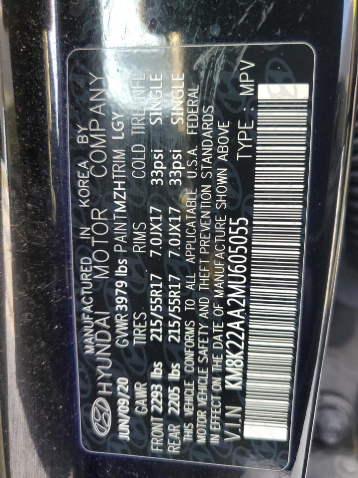 2021 Hyundai Kona Sel VIN: KM8K22AA2MU605055 Lot: 81210145