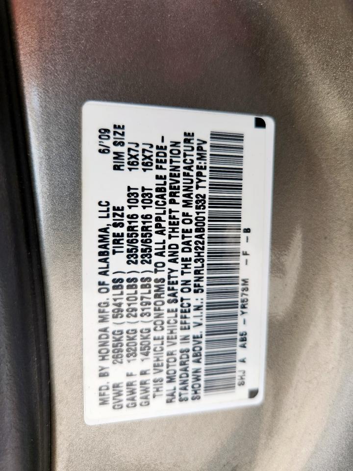 2010 Honda Odyssey Lx VIN: 5FNRL3H22AB001532 Lot: 71526925