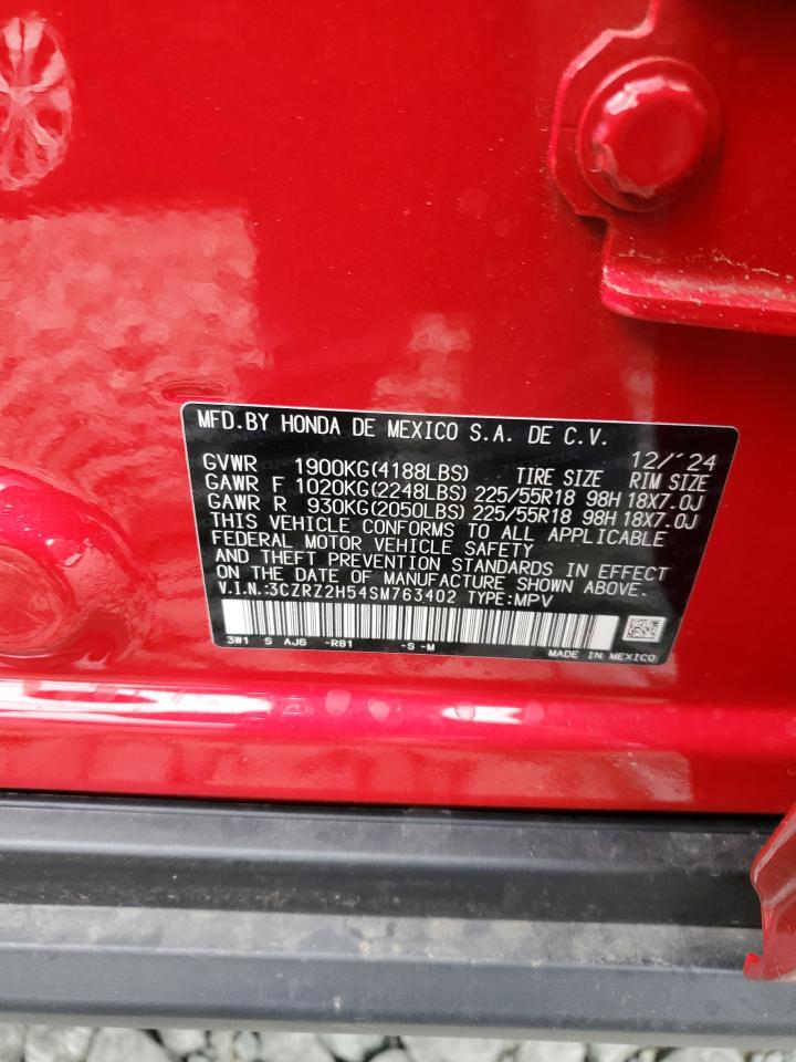 2025 Honda Hr-V Sport VIN: 3CZRZ2H54SM763402 Lot: 80111345