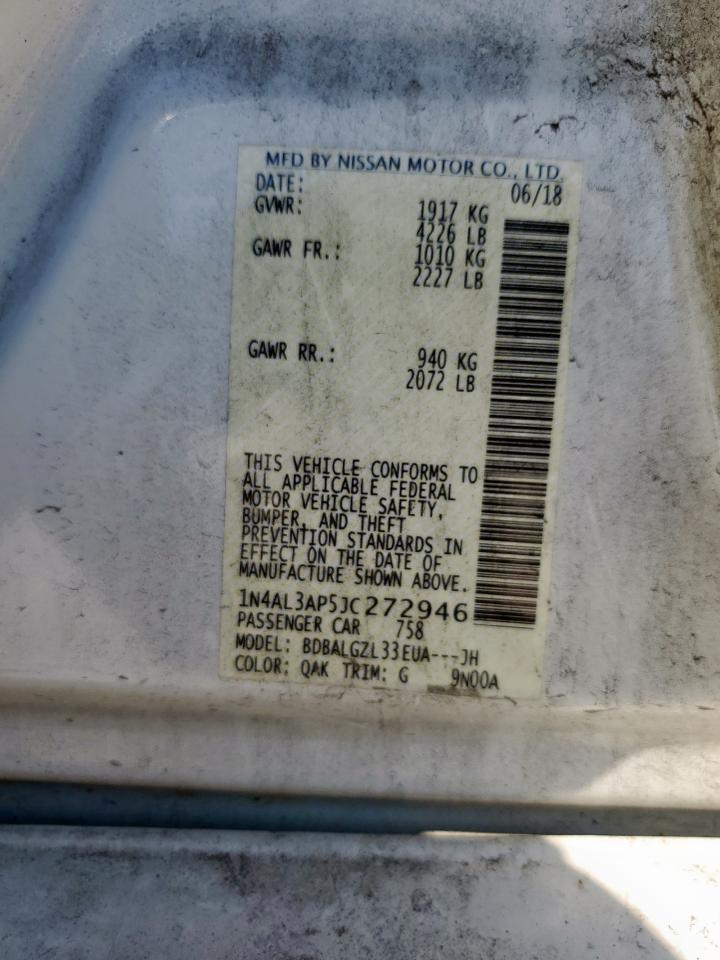 2018 Nissan Altima 2.5 VIN: 1N4AL3AP5JC227294 Lot: 81892285