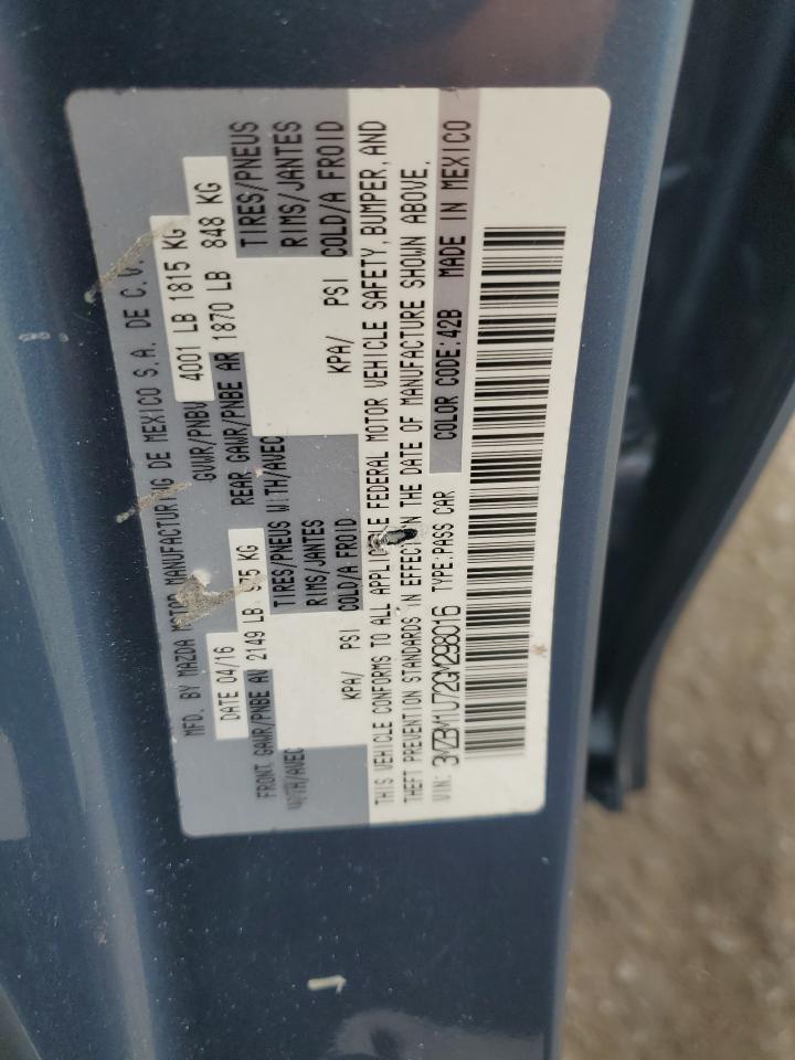 2016 Mazda 3 Sport VIN: 3MZBM1U72GM298016 Lot: 81938395