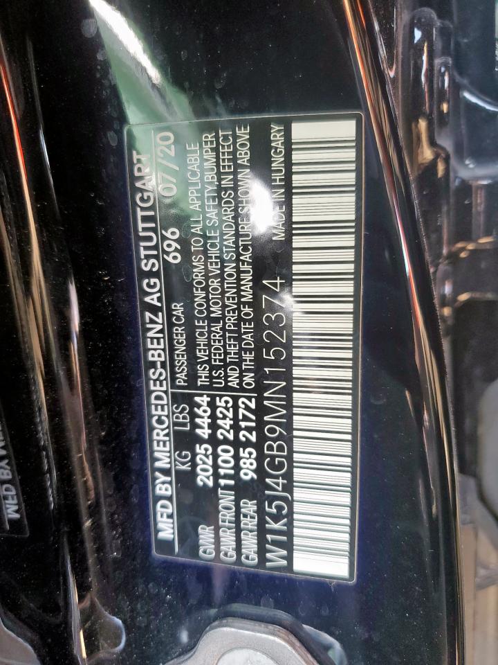 2021 Mercedes-Benz Cla 250 VIN: W1K5J4GB9MN152374 Lot: 83878415