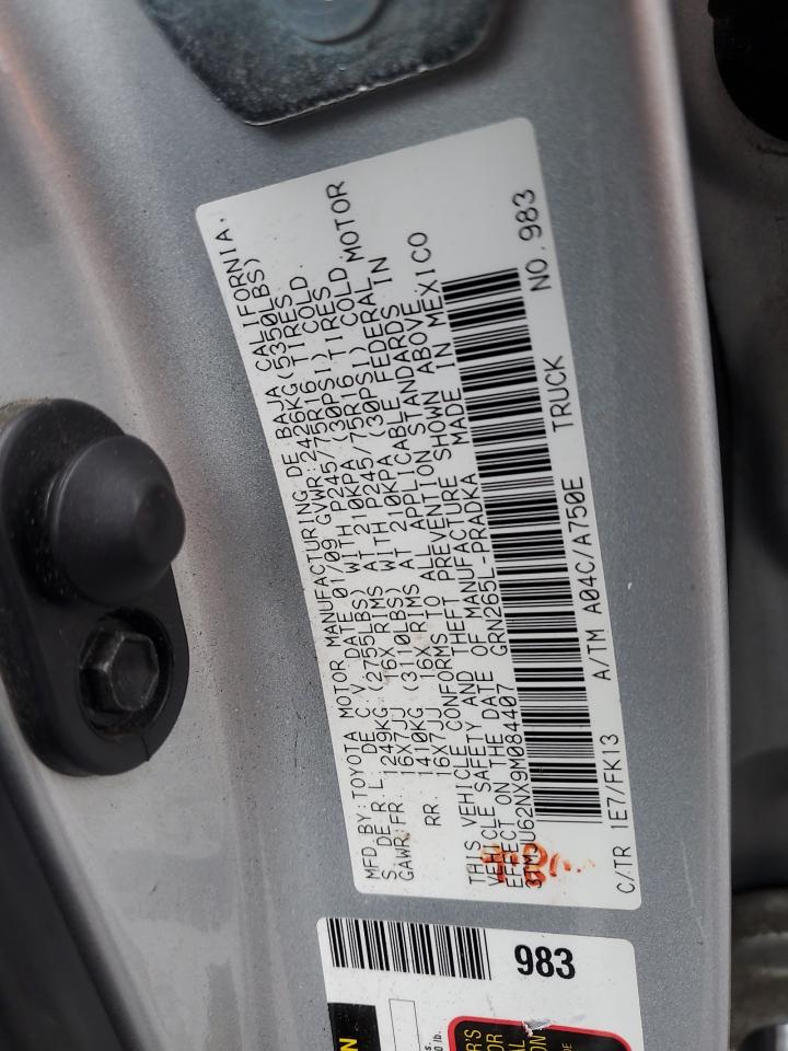 2009 Toyota Tacoma Double Cab Prerunner VIN: 3TMJU62NX9M084407 Lot: 84369675