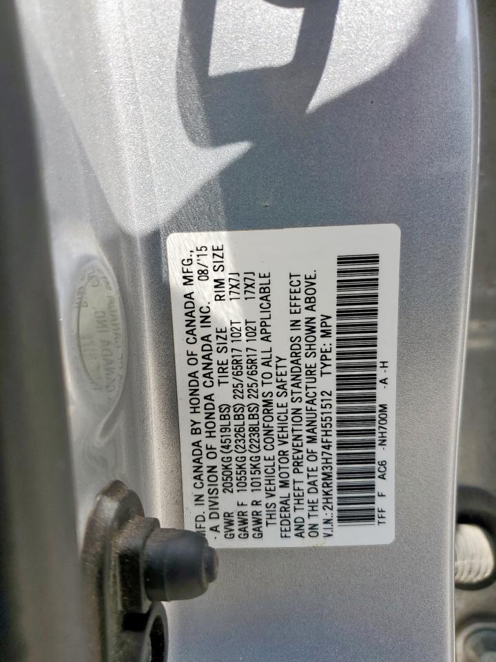 2015 Honda Cr-V Exl VIN: 2HKRM3H74FH551512 Lot: 81151945